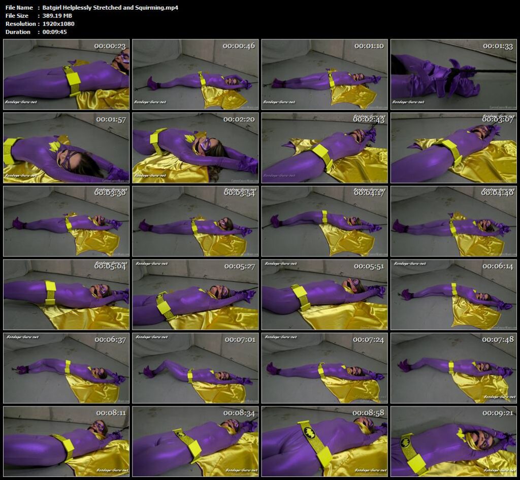 Batgirl Helplessly Stretched and Squirming.mp4