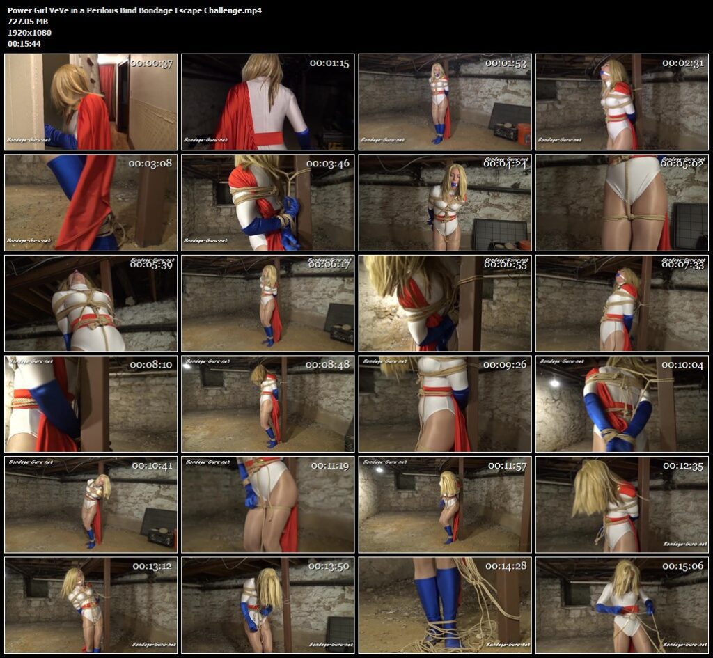 Power Girl VeVe in a Perilous Bind Bondage Escape Challenge.mp4