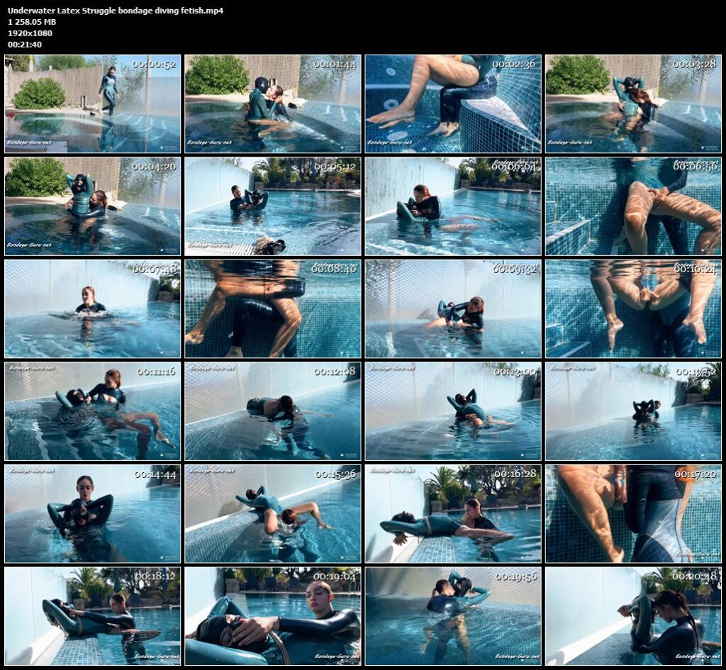 Underwater Latex Struggle bondage diving fetish.mp4