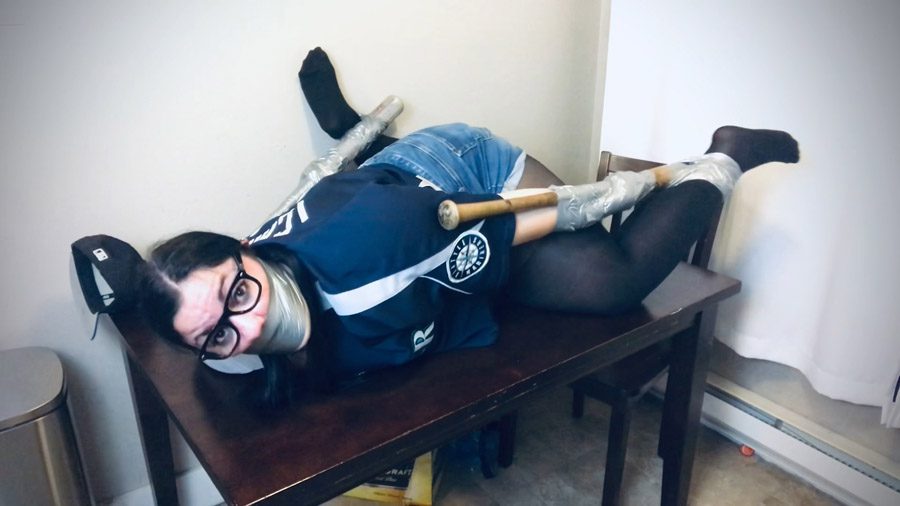Baseball bats used for hogtie