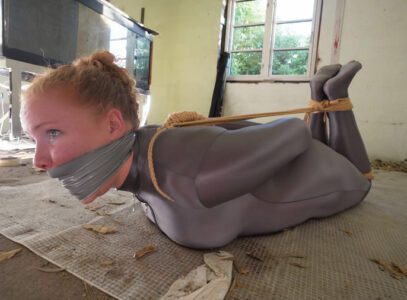 Blueeyedbondage – May – Snooping Spandex Agent Caught – Hogtie Her Good And Get Out Off There